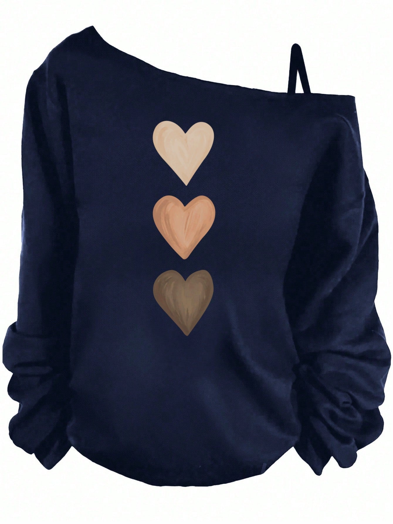 Women's Sling Solid Color Printing Long Sleeve Trendy Women's T-shirt