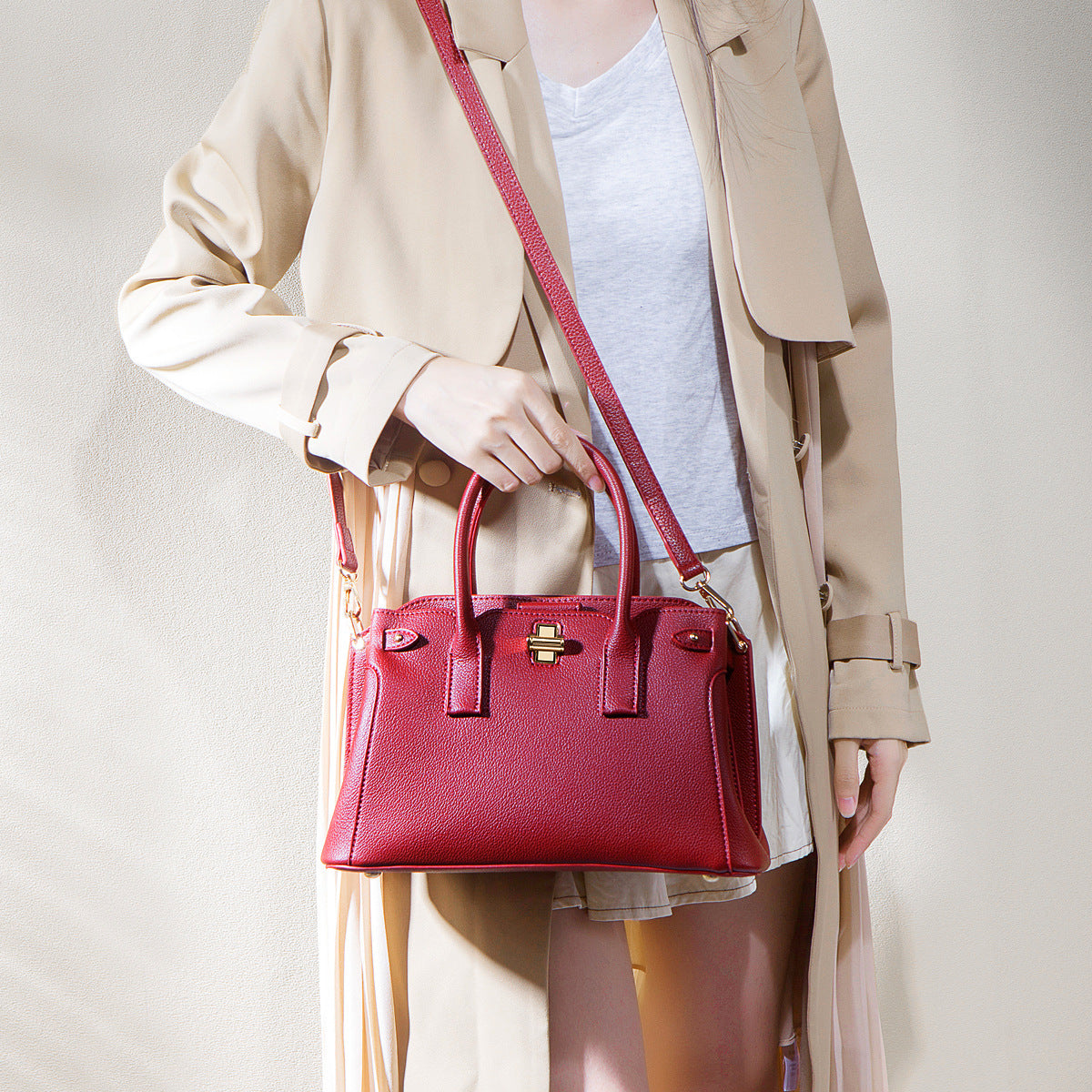 Women's Gift Silk Scarf Mother Red For Bags