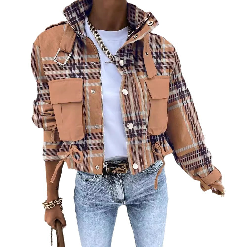 Women's Versatile Printed Casual Long Sleeve Coats