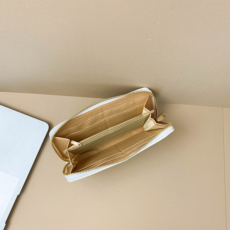 Women's Litchi Pattern Long Clutch Fashion Large Ladies Wallets