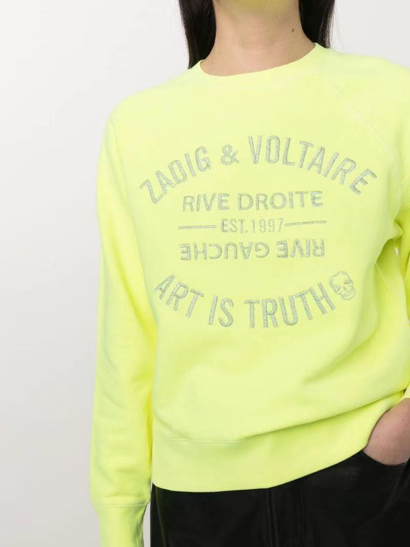Women's Minority Classic Letter Embroidery Pink Cotton Sweaters