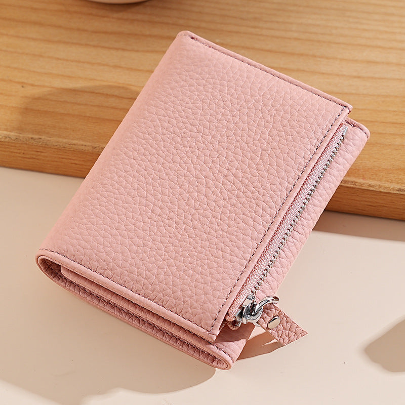 Women's Genuine Leather Integrated Multifunctional Cowhide Zipper Bags