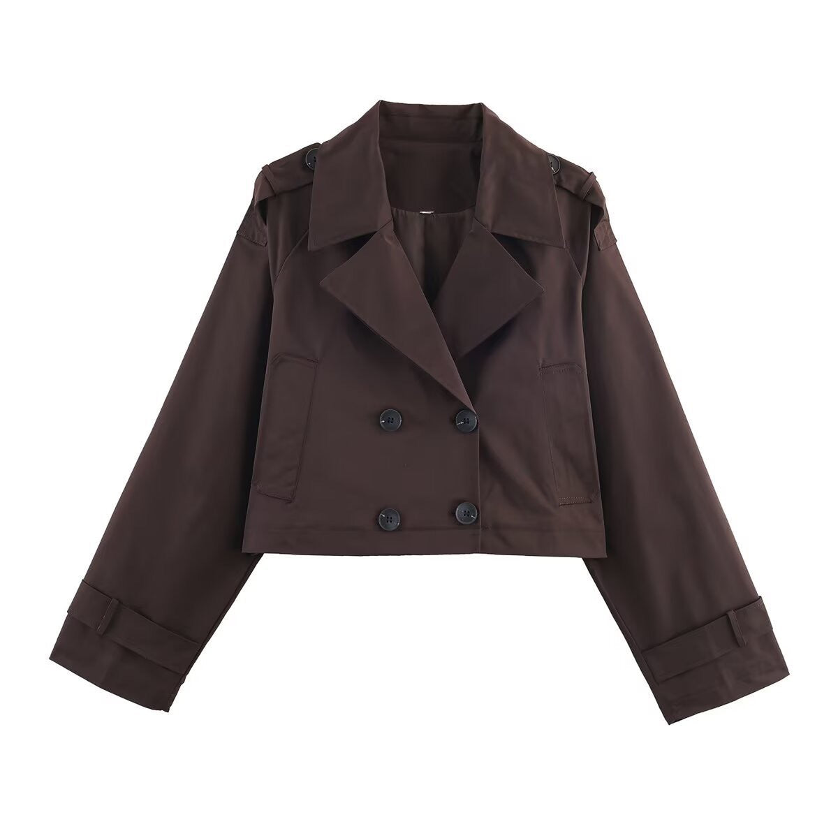 Women's Minimalist Design Double Breasted Lapel Trench Coats