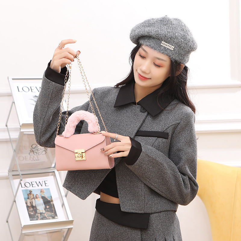 Wrist Korean Style Solid Color Plain Weave Handbags