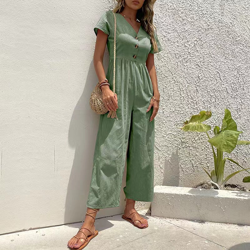 Women's Leisure Commute Cropped Summer Wide Leg Pants