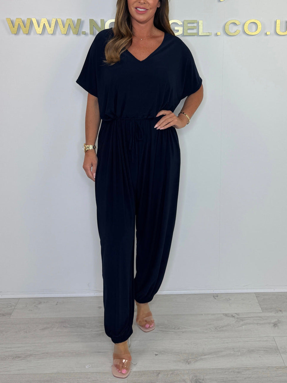 Women's Summer Waist Loose Solid Color Women's Jumpsuit/clothing