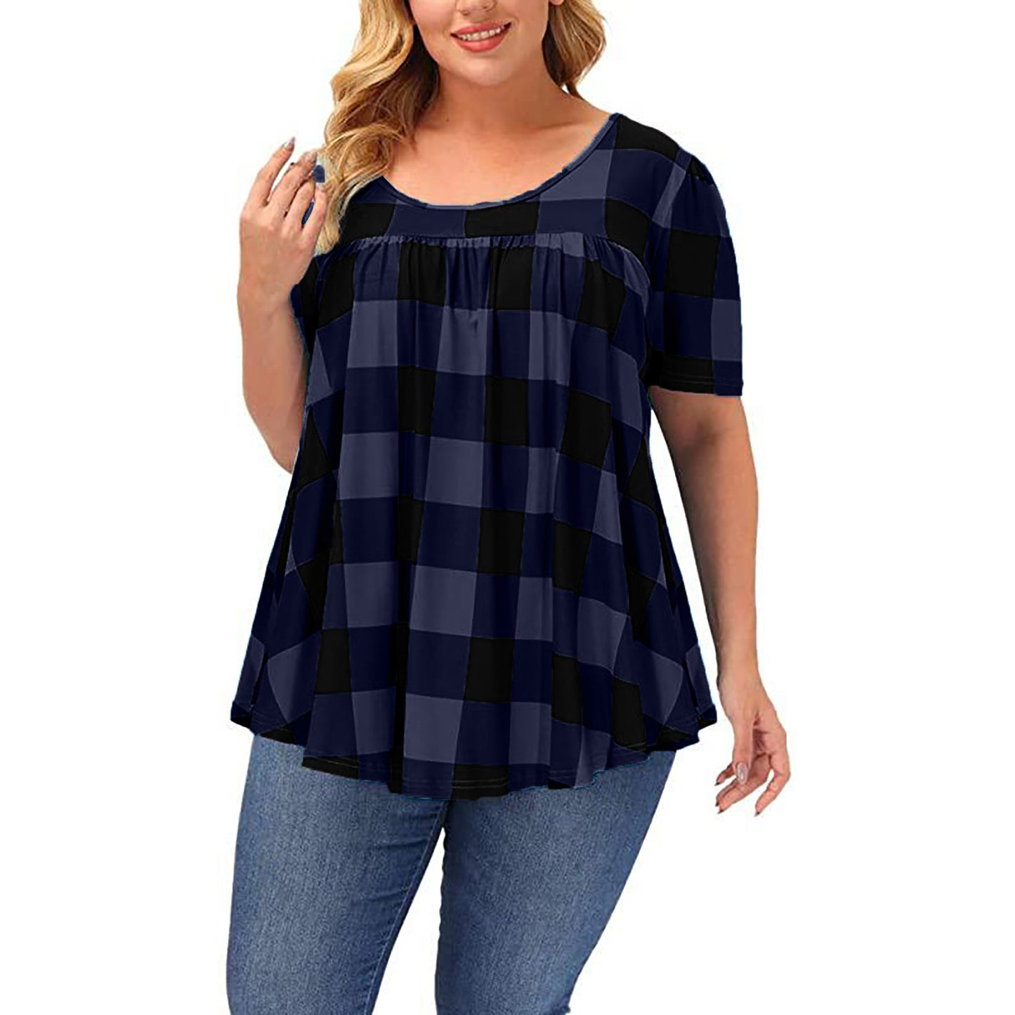 Women's Summer Sleeve Round Neck Loose Printed Women's T-shirt