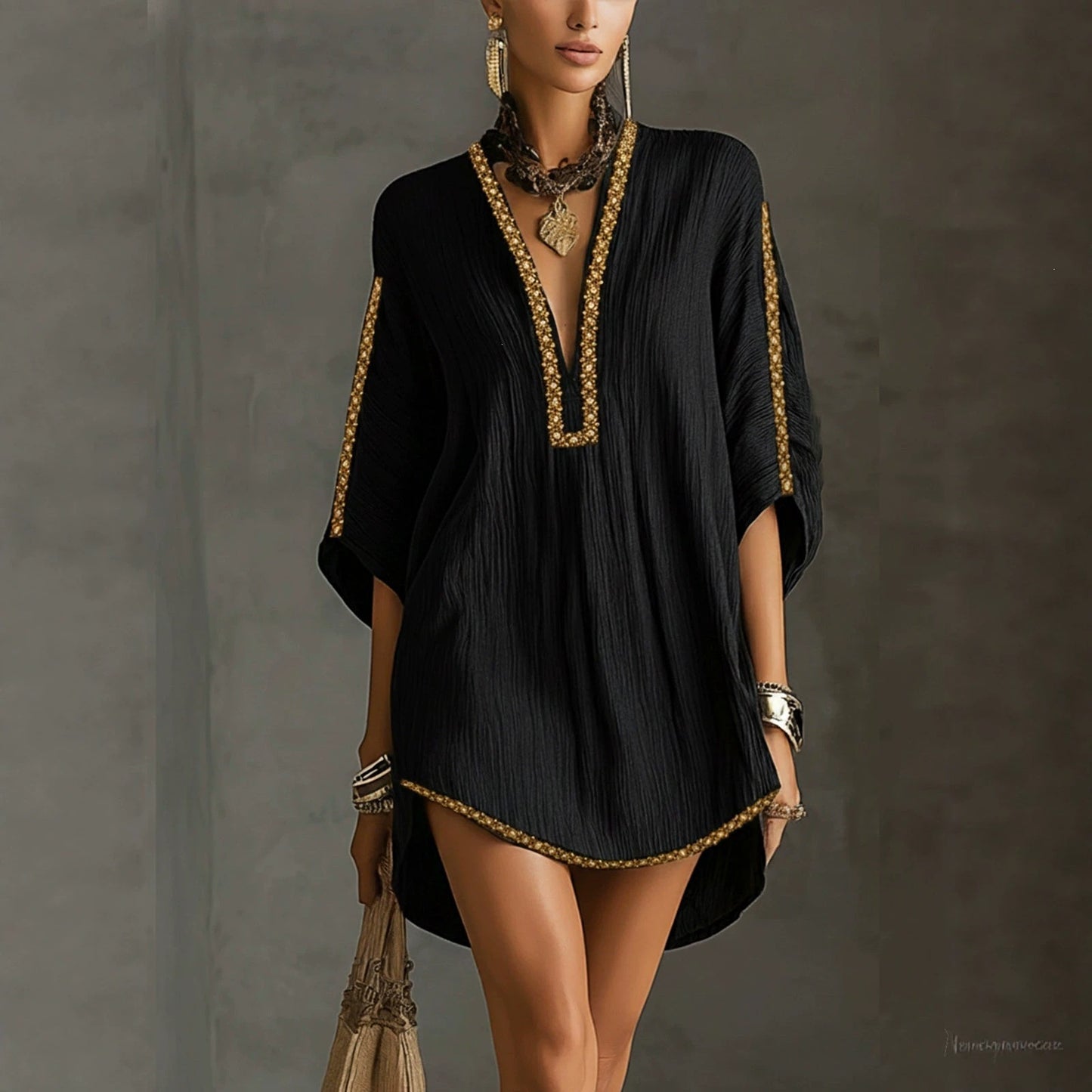 High Waist Casual Vacation Style Western Dress