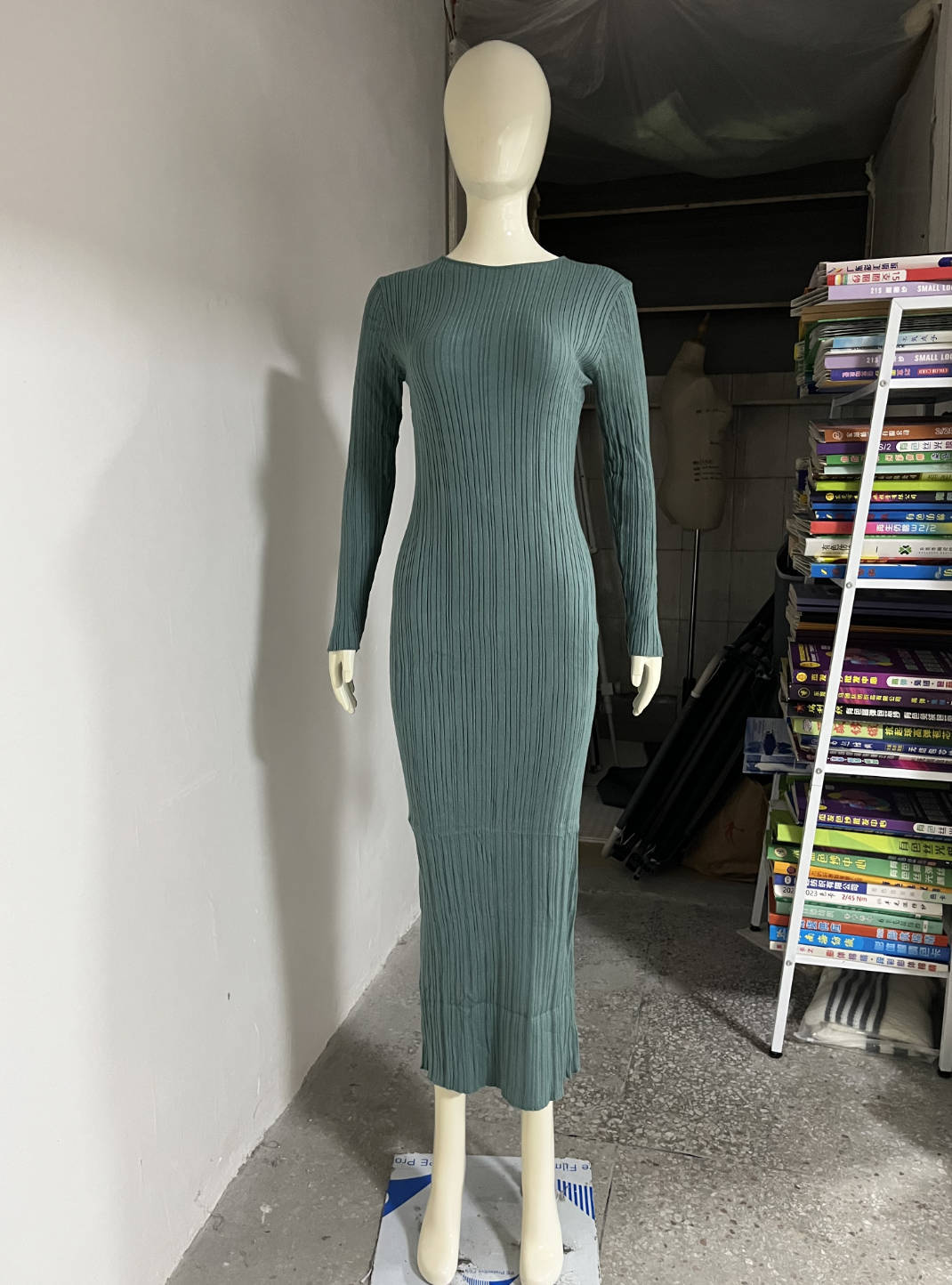 Women's Angora Covering Yarn Slimming Long-sleeved Knitted Dresses