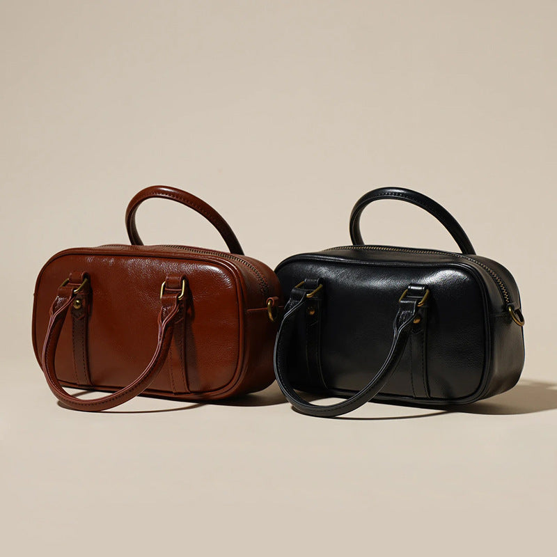 First Layer Cowhide Minority Bowling Vintage Handbags