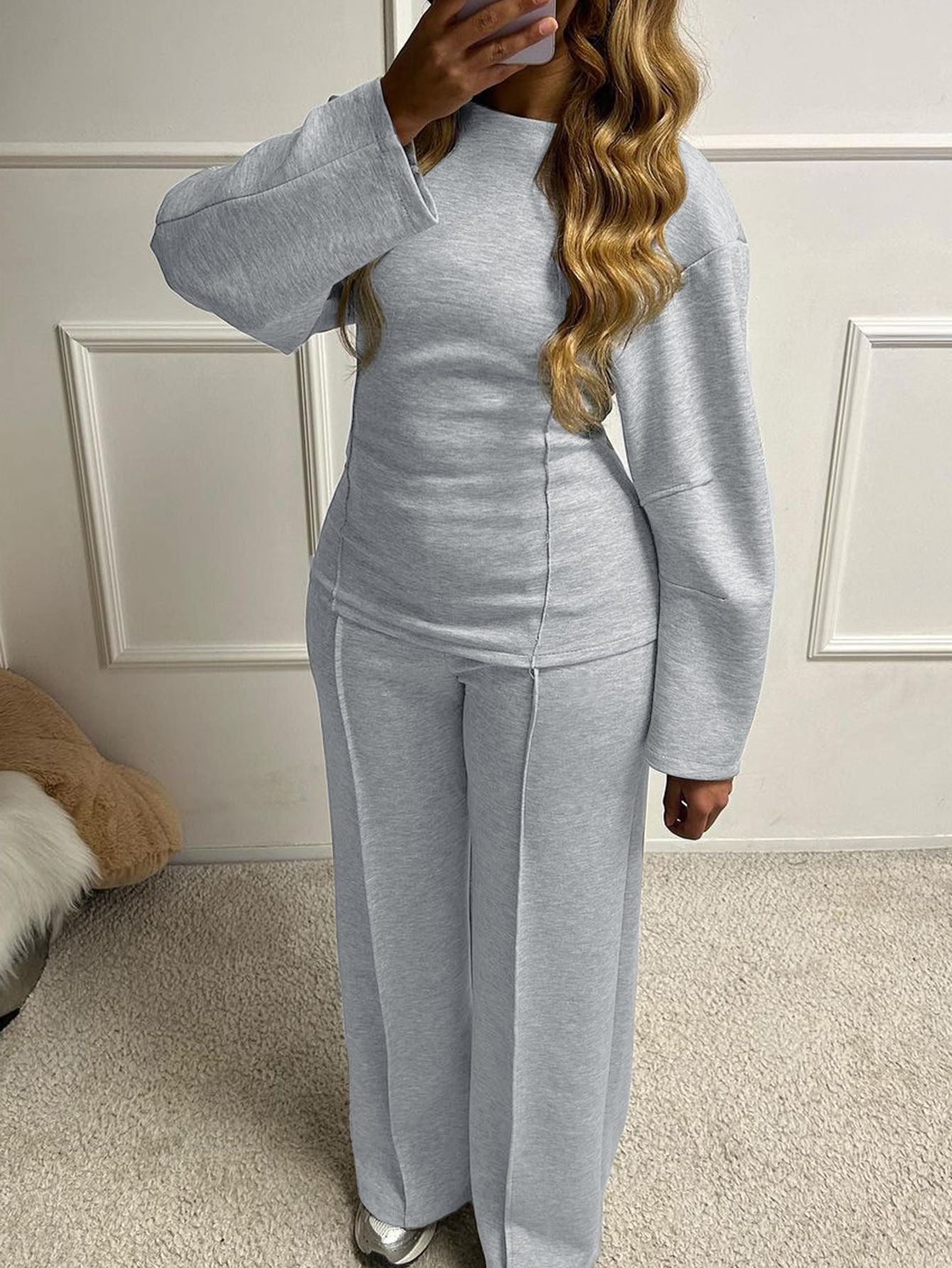 Women's Casual Fashion T-shirt Trousers Two-piece Suits