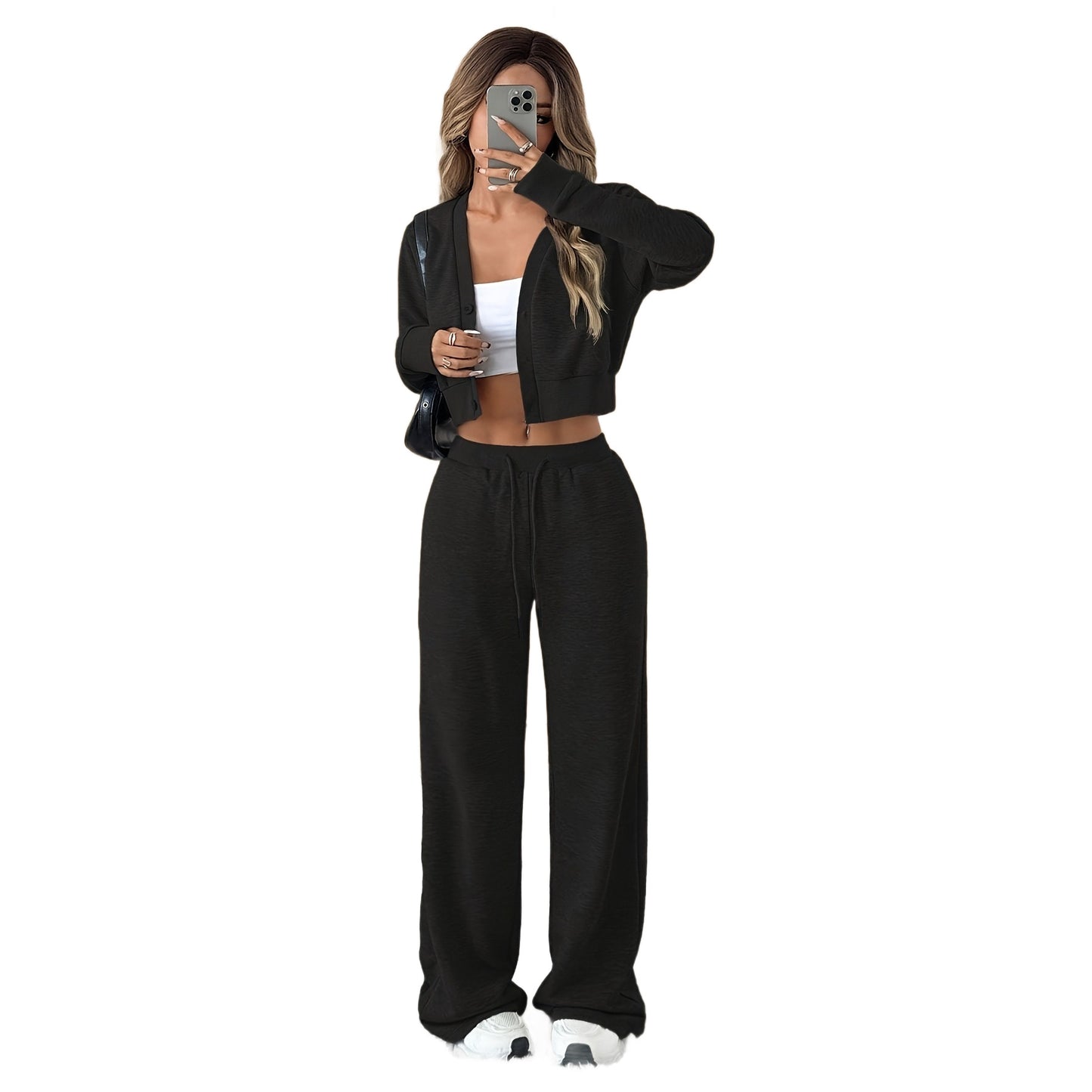 Innovative Autumn Solid Color Trousers Casual Suits
