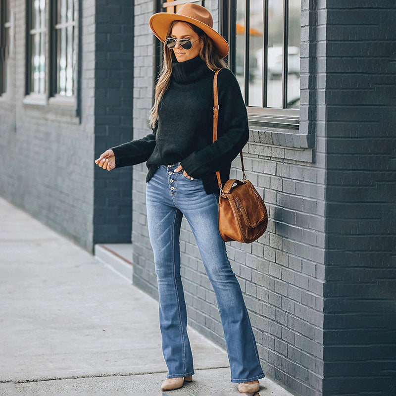 Women's Stretch Flared Denim Trousers Are Super Women's Jeans