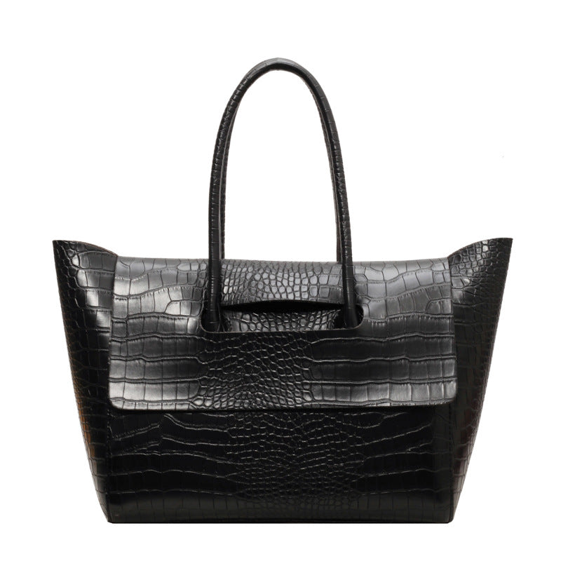 Women's Large Capacity Textured Korean Style Trendy Tote Bags