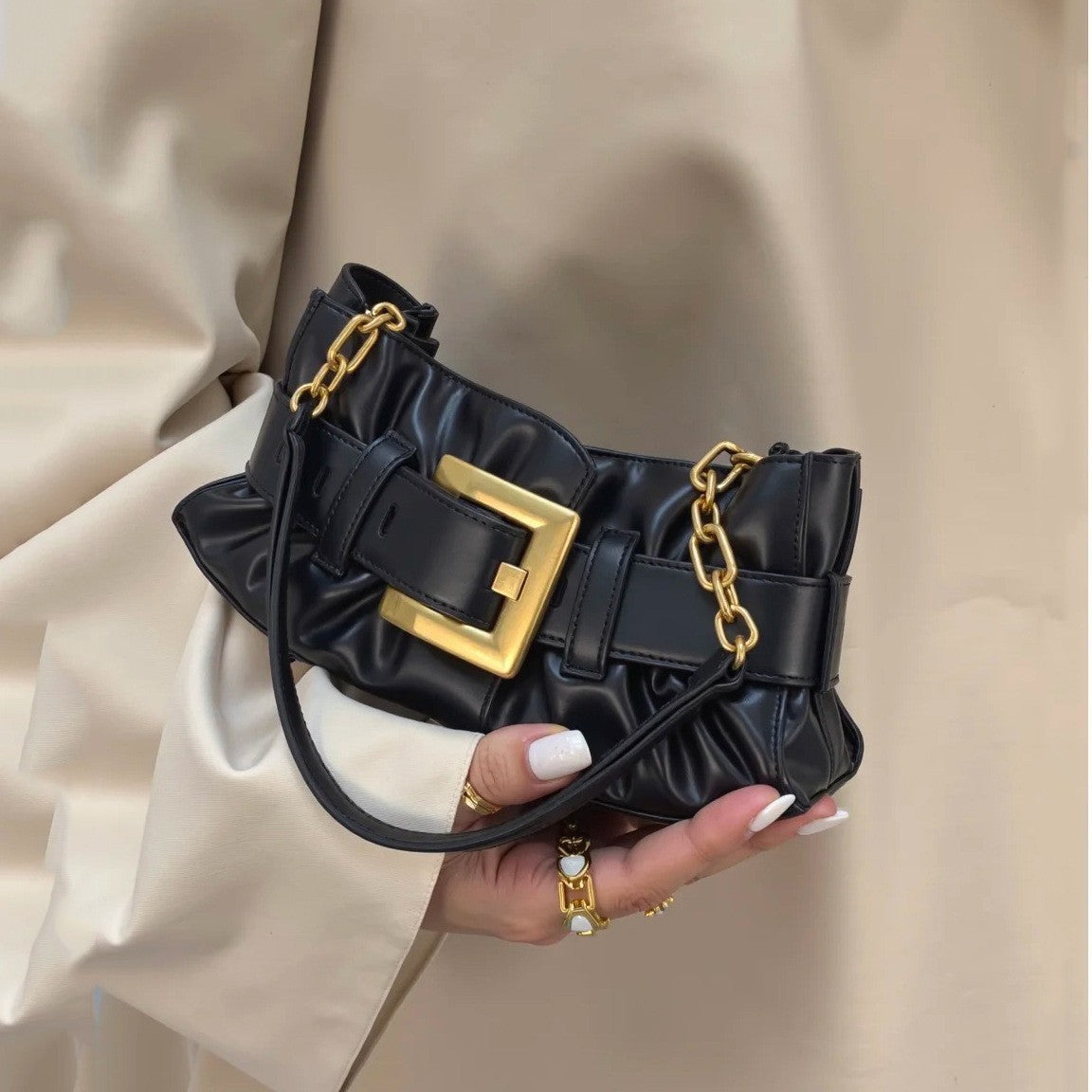 Women's Cloud Underarm High-grade Fashion Vintage Large Capacity Armpit Bags