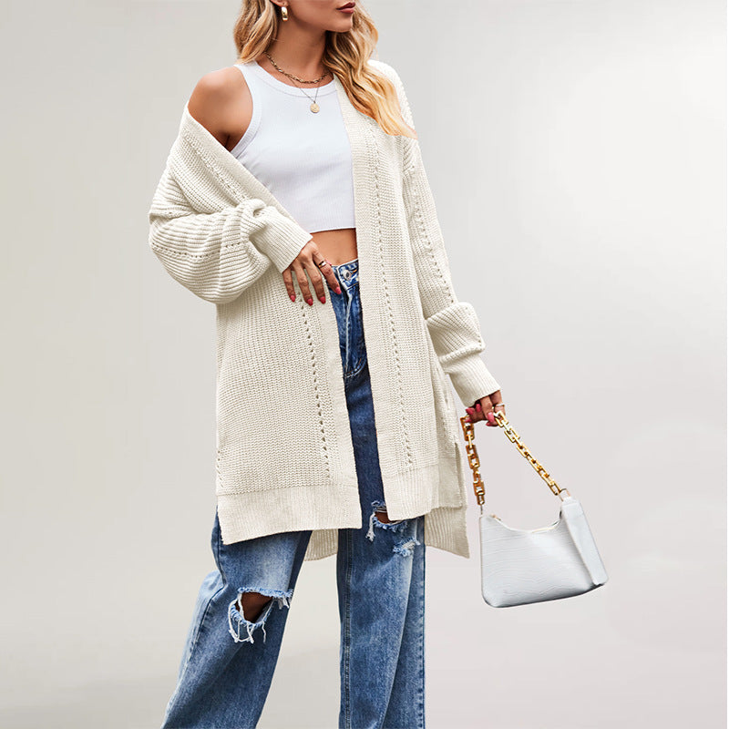 Women's Winter Autumn Solid Color Baggy Pocket Sweaters