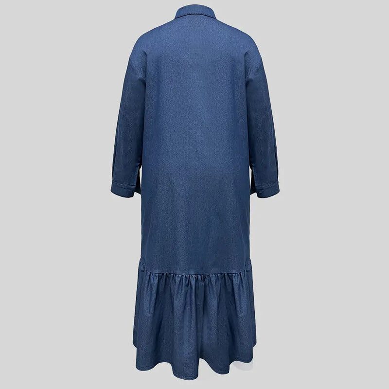 Women's Popular Elegant Long-sleeved Lapel Dress Dresses