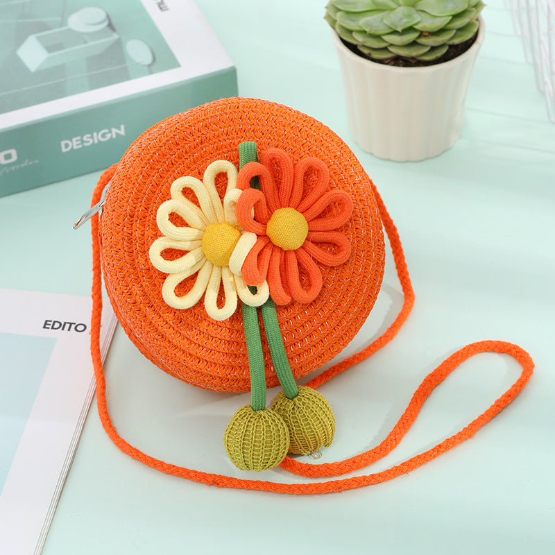 Women's & Children's Seaside Beach Weaving Straw Hat Pastoral Children's Coin Purse