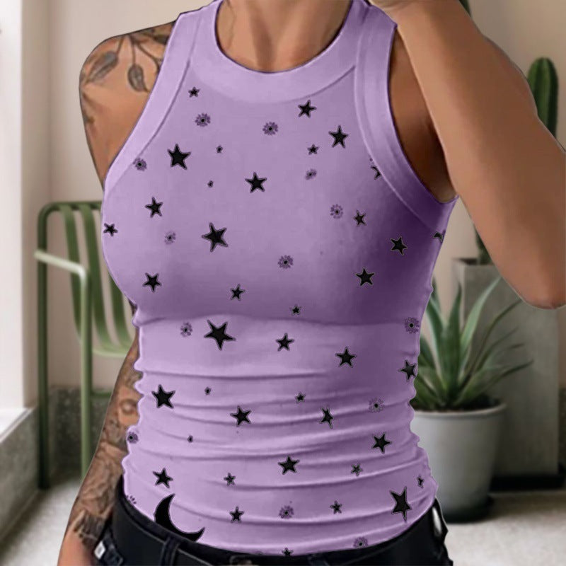 Women's Wear Round Neck Sexy Summer Camouflage Vests