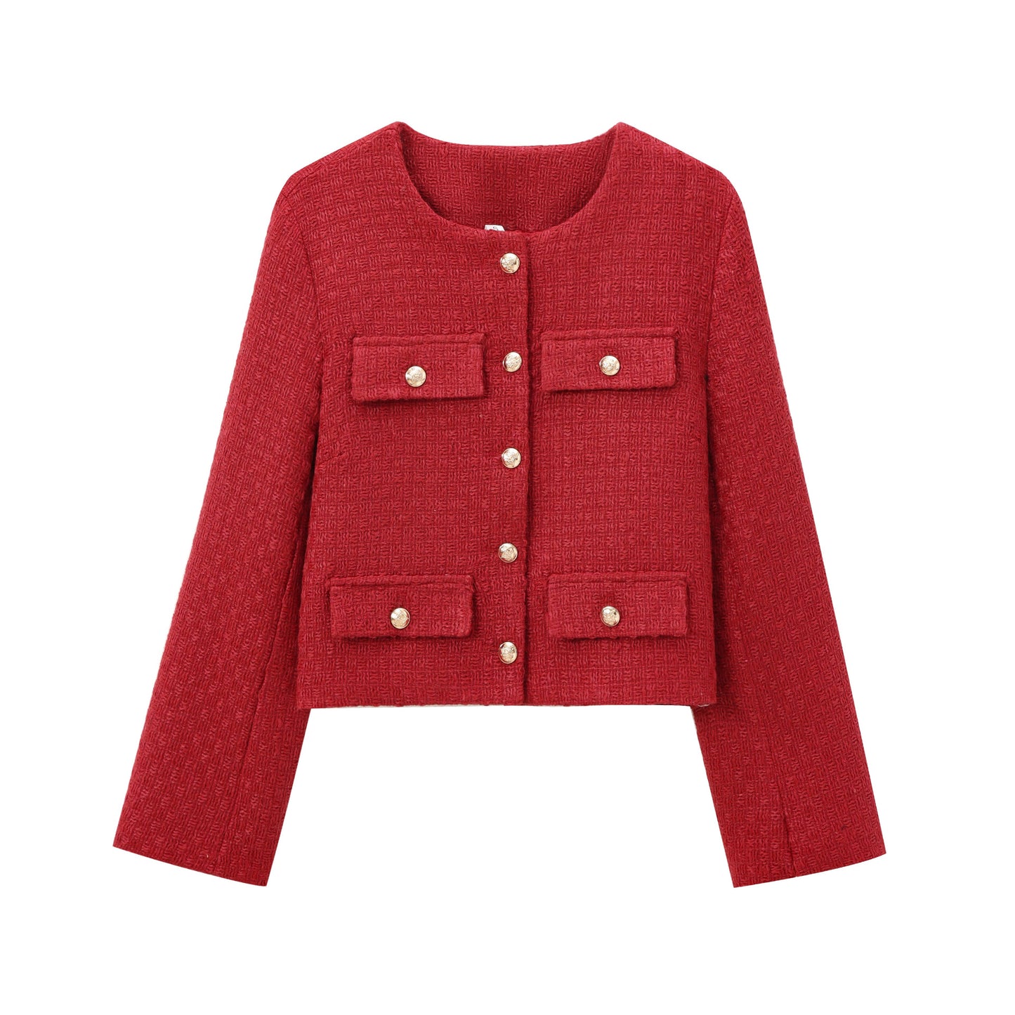 Women's Homemade Fashionable Round Neck Long Sleeve Coats