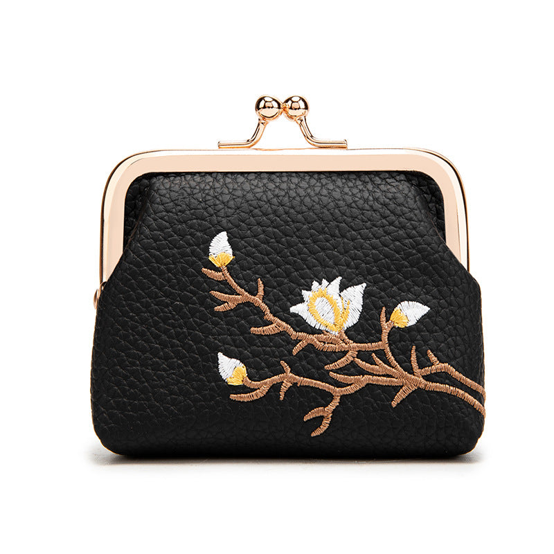 Women's Portable Mini Clutch Embroidered Multifunctional Coin Purses