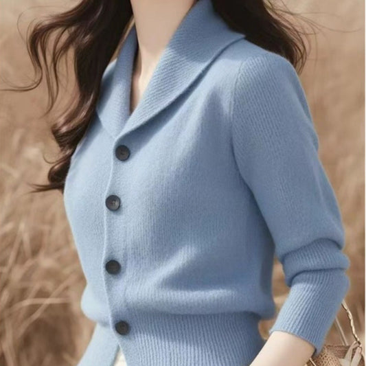 Niche Lapel Chic Unique Soft Glutinous Idle Sweaters