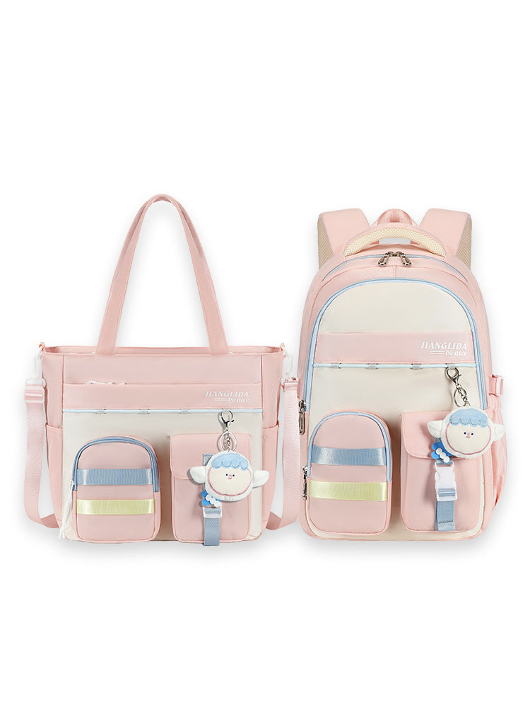 Tuition Korean Style Junior High Color Matching Middle School Students' Schoolbags