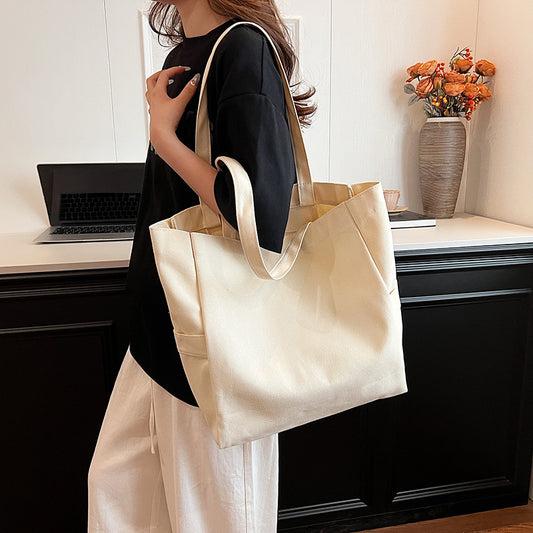 Women's Canvas Shopping Tuition Korean Style Tote Bags