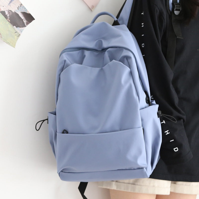Men's Style Large Capacity Solid Color Trendy Korean Middle School Students' Schoolbags