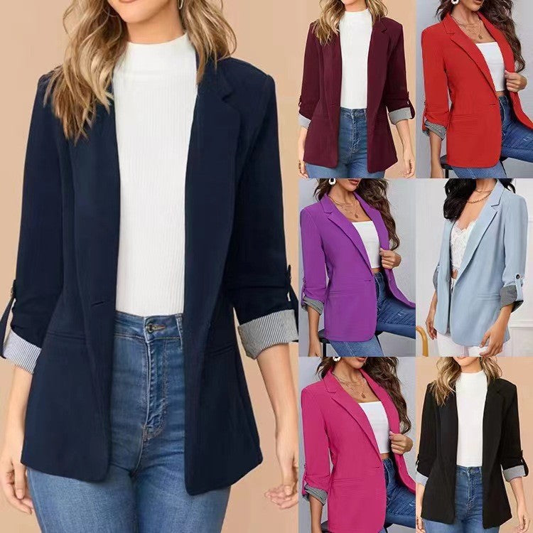 Beautiful Classy Fashion Stitching Lapel Graceful Small Suit