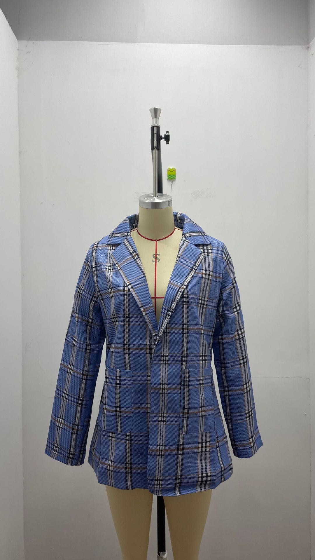 Women's Fashion Plaid Leisure Lapel For Small Suit