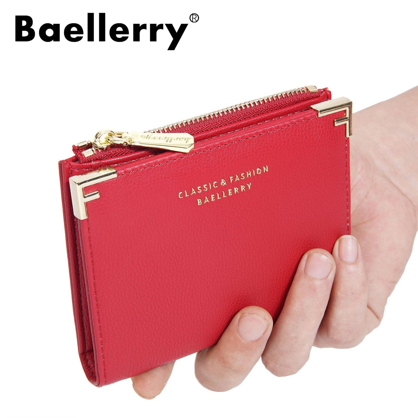 Women's Attractive Short Multiple Slots Zipper Ladies Wallets