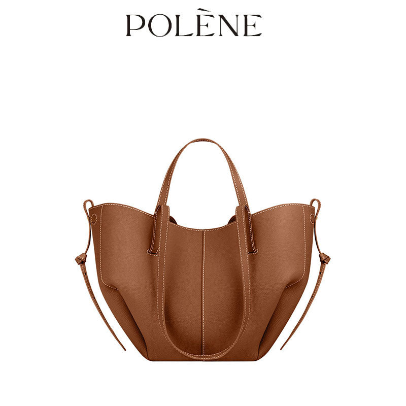 Women's Style Cowhide Large Capacity Totes Pleated Shoulder Bags