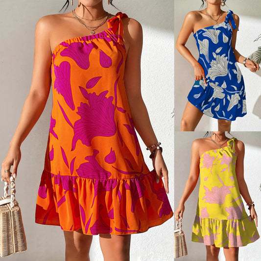 Women's Floral Elegant Summer Beach Midi Dress