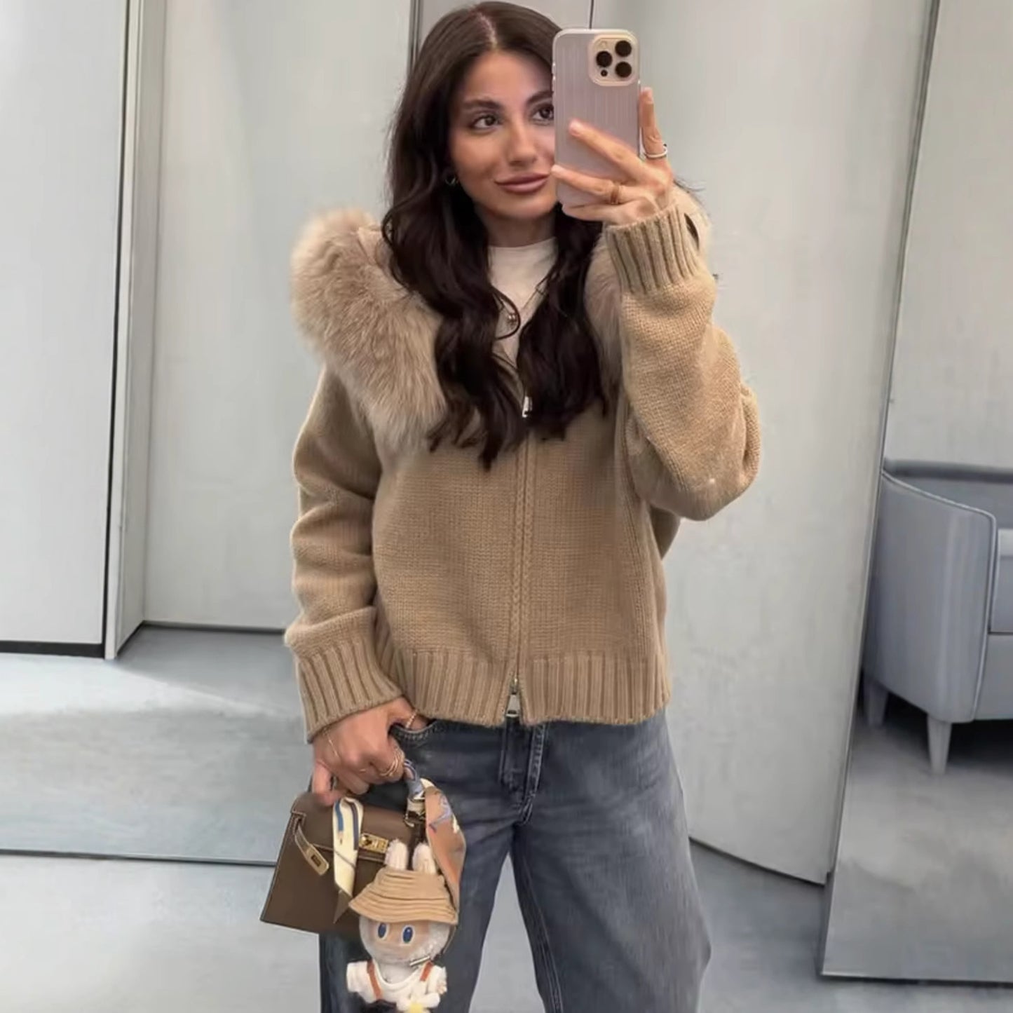 Women's Trendy Fashionable Casual Fur Collar Coats