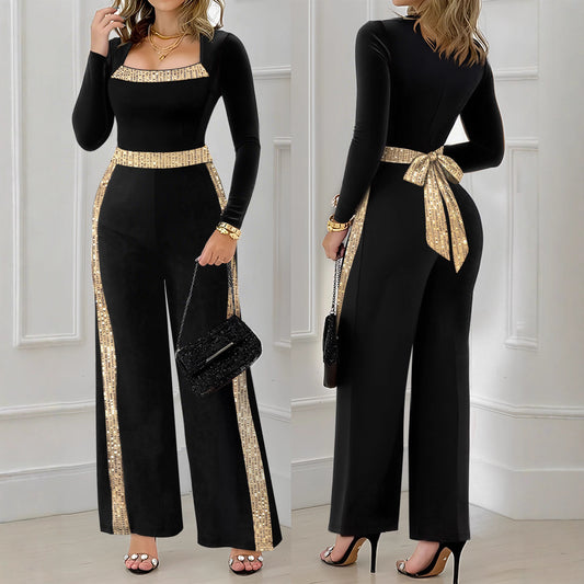 Autumn Fashion Commuter Sequin Trim Casual Suits