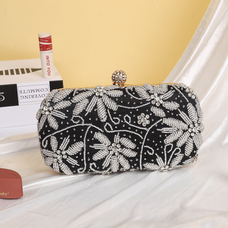 Women's Rhinestone Handmade Three-dimensional Embroidered Clutch Bridal Cheongsam Evening Bags