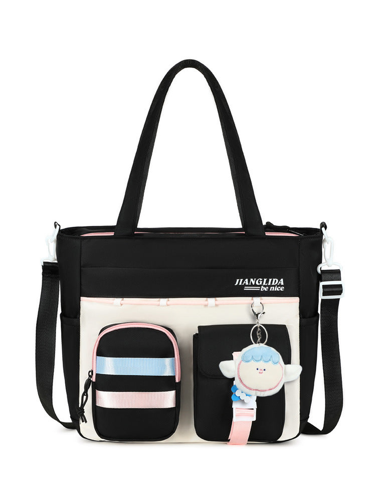 Tuition Korean Style Junior High Color Matching Middle School Students' Schoolbags