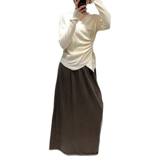 Autumn Simple Everyday Style Lace Patchwork Knitwear