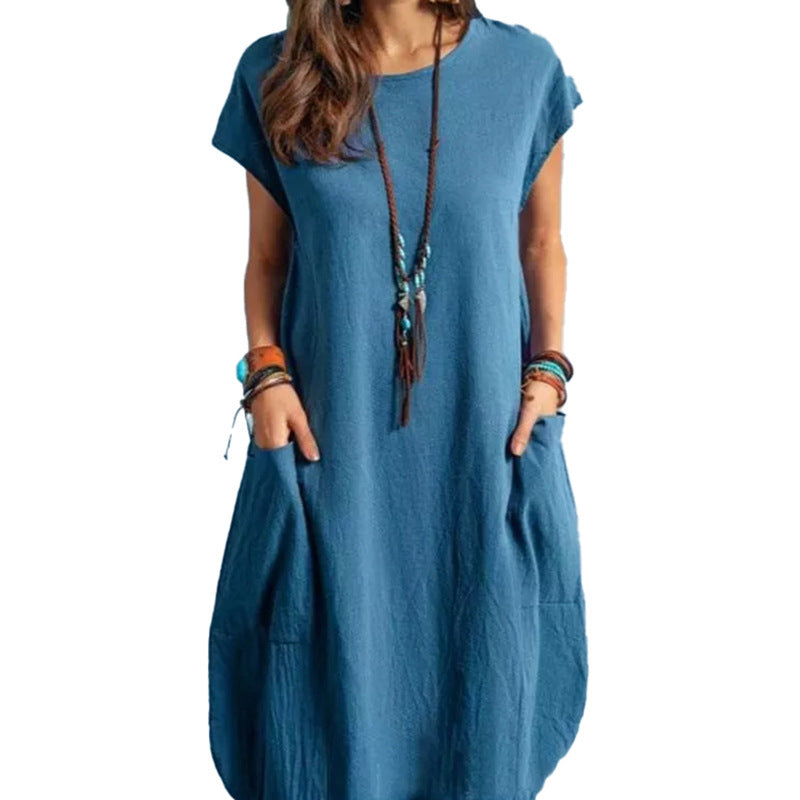 Women's Cotton Linen Loose Casual Solid Color Clothing