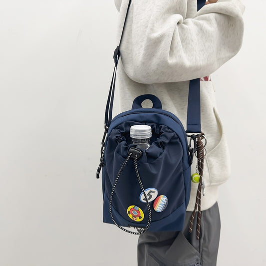 Women's Cycling Personalized Drawstring Kettle Trendy Walking Men's Messenger Bags