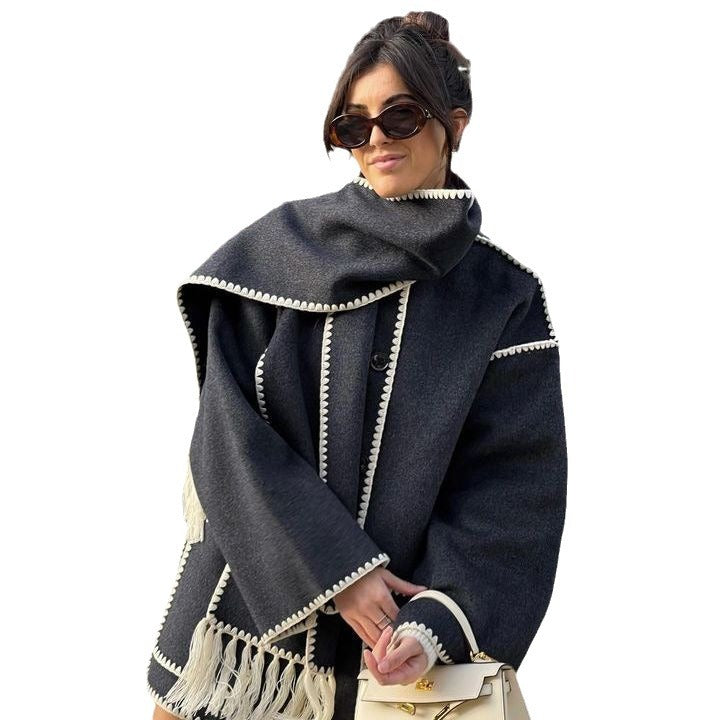 Women's Casual Fashion Woolen Thickened Loose-fitting Coats