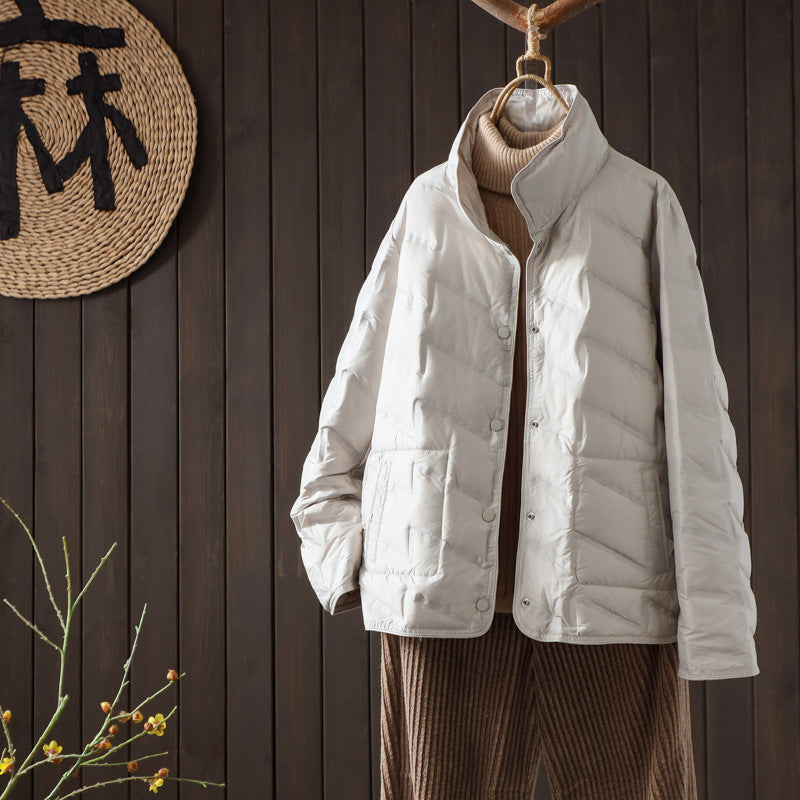 Women's Double-sided Wear Down Light Fashionable Solid Color Loose Jackets