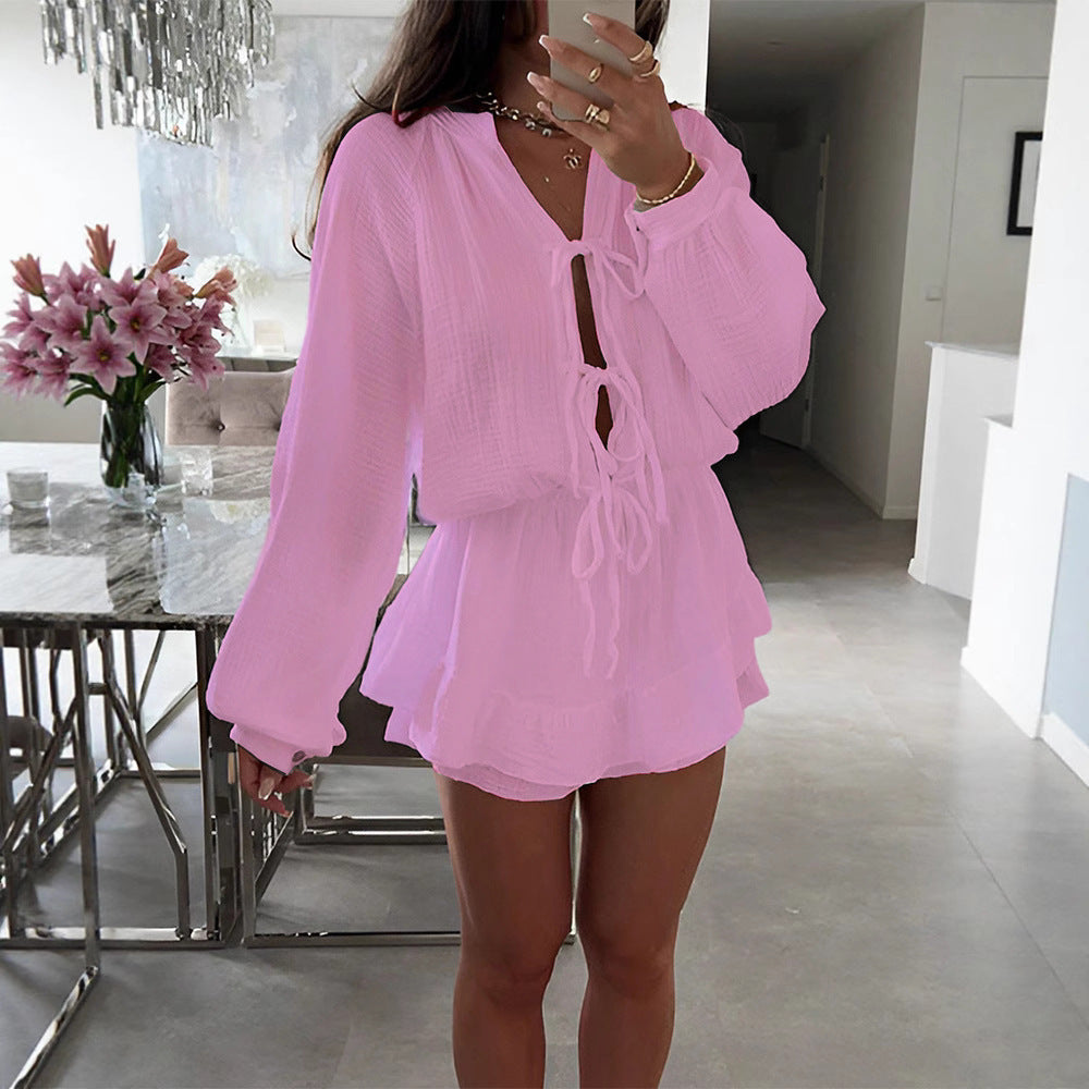 Women's Lantern Sleeve High Waist Ralph Large Dress
