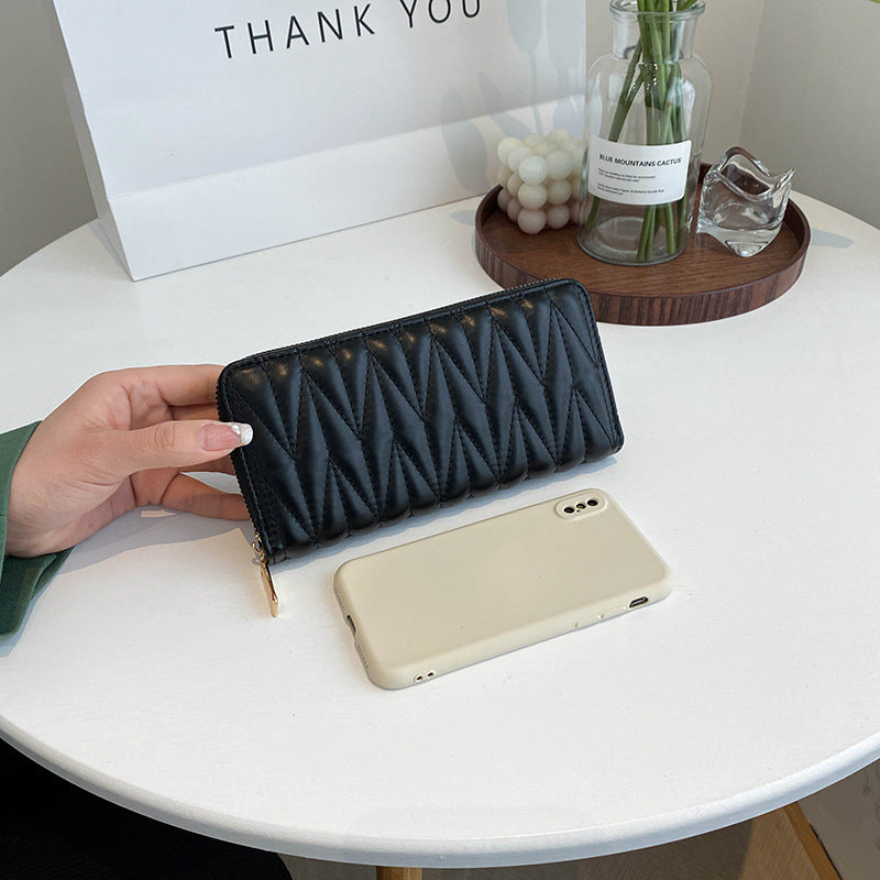 Women's Long Embroidery Thread Mobile Tide Ladies Wallets