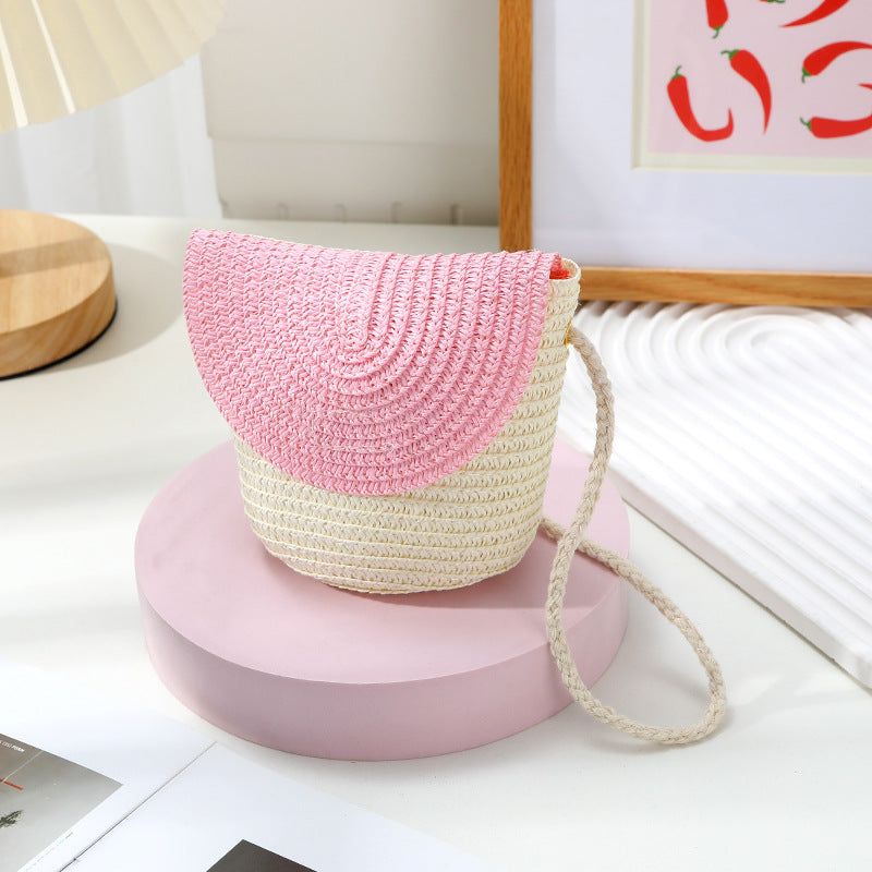 Women's Summer Seaside Holiday Straw Colorful Woven Bags