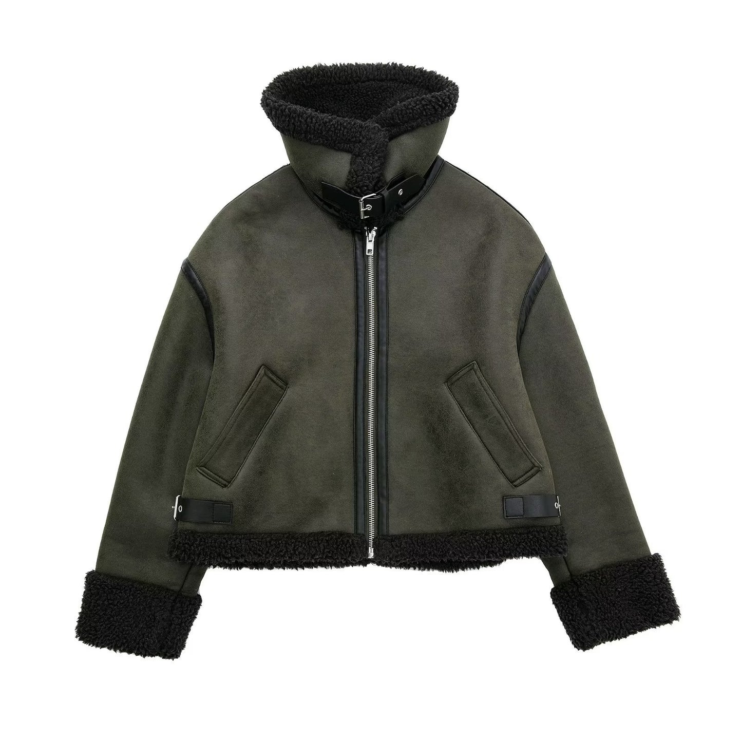 Women's Double-sided Loose Long Sleeve Deerskin Veet Jackets