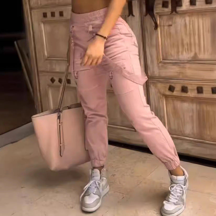 Women's American High Street Hip Hop Slim Pants