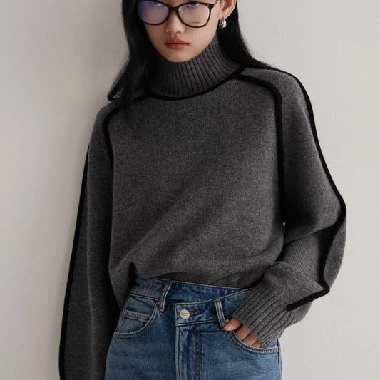 Striped Slimming Casual Loose Pullover Knitting Sweaters
