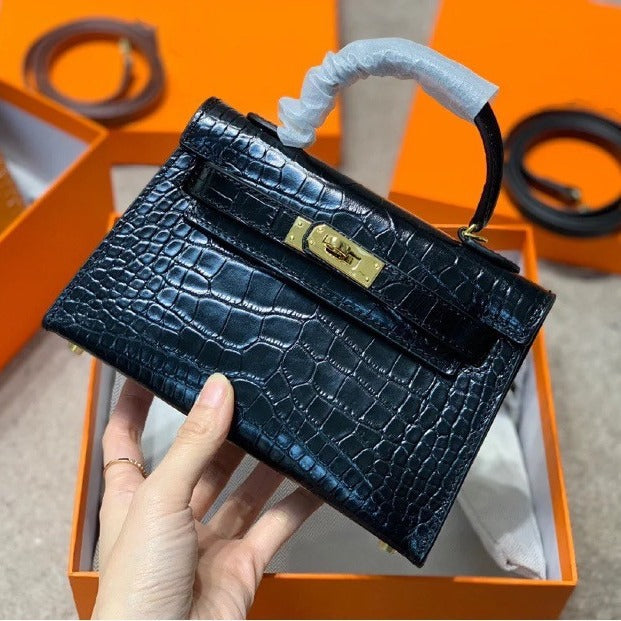 Women's Genuine Leather Crocodile Pattern Cowhide Bags